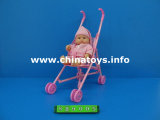 Baby Trolley Toy Plastic Carriage+ IC Doll, Baby Carriage & Doll, Baby Doll (889005)