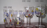 Hand-Made Wine Glass With Millefiori Stock (LT01)