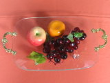 Fruit Glass Plate with Gold Holder (JRFCOLOR0052)