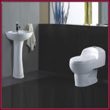Siphonic One Piece Closet, Ceramic Toilet, Toilet Set, Pedestal Basin (H0535)