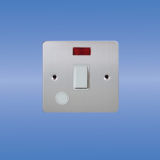 20amp Double Pole Switch With Neon (Flat Brushed Chrome)