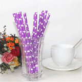 Purple Heart Printing Disposable Products Paper Artistic Straw