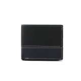 2015 Excellently Handmade Black PU Leather Wallet (MBNO038053)