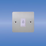 British Standard 10A Bell Switch, Flat Brushed Chrome