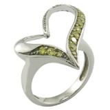 Heart Ring Setting Yellow CZ Stone Engagement Jewellery