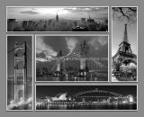 Group Streetsights Black and White Art Photography Painting