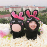 Fashionable Design Heart Black Rabbit 3D Face Doll