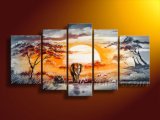 Hand Painted African Art Elephant Oil Painting