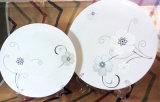 Ceramic Dinner Plates Sets with Golden Flowers
