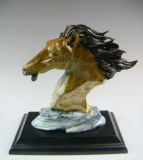 Horse Head Bronze Sculpture