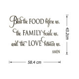 Hot Selling Bless The Food Before Us The Family Beside Us and The Love Between Us Wall Stickers Decorative Removable Quote Vinyl Decoration S001