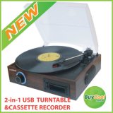 USB Turntable with Cassette Tape Player (TB08)