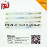 Gross Pen in White with Golden Spare Sparts