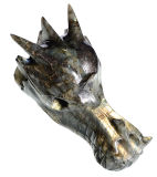Natural Labradorite Carved Dragon Skull Crystal Healing Sculpture #1A27