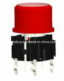 Fax Machine Waterproof Illuminated Switch with Red Cap