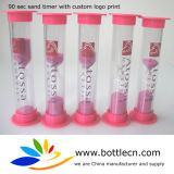 90 Second Sand Timer with Pink Sand Logo Print, Promotional Sand Timer with Logo