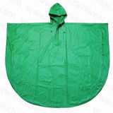 Round Shaped Green Color PVC Adult Rain Poncho / Rain Cape