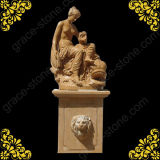 Carved Stone Sculpture for Mother and Son