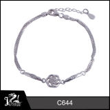 Gorgeous Rose Flower 925 Silver Jewelry Chain Bracelet