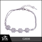 Elegant Adjustable Flower 925 Sterling Silver Bracelet Wholesale