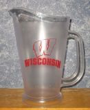 University Wisconsin Beer Pitcher Badgers Sports Man Cave Plastic