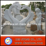Hand Carving for Granite Natural Stone Swan Sculpture