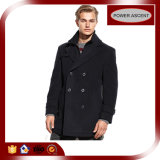 London-Fashion Men's Wool-Blended Double-Breasted Peacoat