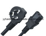 Standard Three-Pin Power Cord with Iec C13 Connector