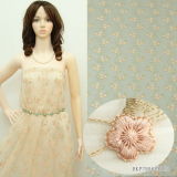 New Design Apricot on Organza Base Embroidery Fabric