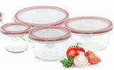 Round Glass Bowl Set for Microwave Oven