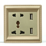 Universal Electrical Socket with Twin USB Charging (DN-J72)
