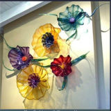 Multicolour Flower Murano Glass Paltter Craft Fo Rwall Decoration