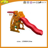 Kids Plastic Slide with Basketball Stand