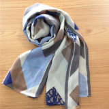 Printed Twill Wool Scarf for Winter