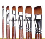 Wooden Long Handle Angular Artist Brush Sets