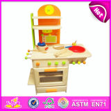2014 New Pretend Children Toy Kitchen, Popular Children Toy Kitchen Set and Best Seller Wooden DIY Children Toy Kitchen W10c081A