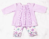 Baby Girl Cotton Clothing Set Casual Flower Spring and Autumn Clothing Set Velvet Top+Cotton Pants