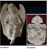 Natural Stone Carving White Marble Angel Character Sculpture (YKCSK-05)