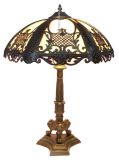Antique Style Victorian Stained Bent Glass Table Lamp Stained Glass Desk Light Decorative Lamp Interior Home Decoration