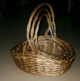 Golden Willow Wicker Flower Basket (FMS095)
