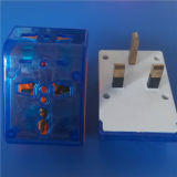 Transparent ABS Material White/Blue UK Plug (RJ-0372)
