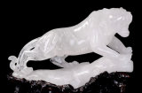 Natural Clear Quartz Crystal Carved Tiger Carving #Ah60, Exquisite Home Decoration