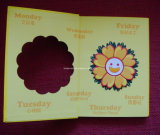 A5 Hardcover Notebook with Flower Sticky Memo Pad