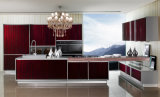 Wood Venner Lacquer Kitchen Cabinet (BR-LV002)