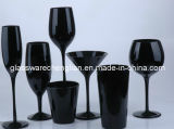Solid Black Color Glassware Set