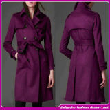 2015 European New Style Lace Purple Ladies Coat/Fashion Coat (C-122)