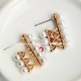 Jewelry Accessory Gold Plated with Pearl Stud Earrings for Female