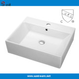 Rectangular Ceramic Artificial Bathroom Sinks with Cupc Certification (SN107-016)