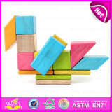 New Arrival 18PCS DIY Wooden Puzzle 4D Toy, Colorful and Non-Toxic Wooden DIY Block Toy Wholesale W03b047