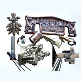 Casket Parts with Zinc Casting, Injection Molding or Stamping, Antique Copper or Brass Plating